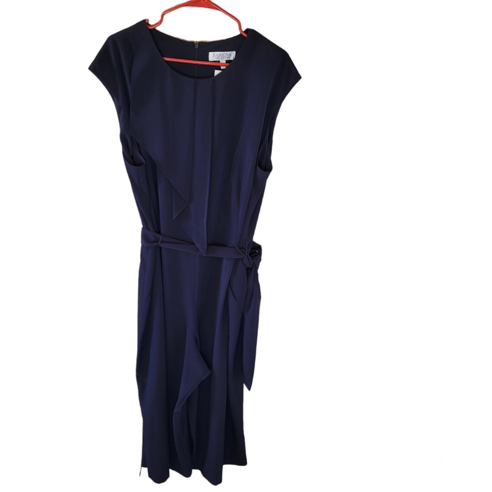 Sabrina Collective blue jumpsuit.  Short sleeve. Hidden zipper in the ba…